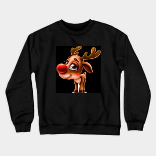 AI Art Cute Male Reindeer Abstract Expressionism Effect Crewneck Sweatshirt